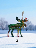 Charger l'image dans la visionneuse de la galerie, Woodlands Resin and Wood Standing Moose Ornaments