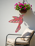 Load image into Gallery viewer, Vibrant Translucent Hummingbird Wall Art | Pink & Orange Outdoor Weatherproof Garden Patio Decor