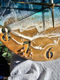 Load image into Gallery viewer, Handmade 19.5'' Beach Ocean Waves Wall Clock - Teal with Real Sand & Seashells