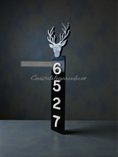 Charger l'image dans la visionneuse de la galerie, Custom Vertical Deer 3D Address Sign | Narrow Modern Lodge House Numbers
