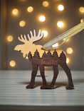 Load image into Gallery viewer, Personalized Two Layer Contrasting Wood MDF Forest Moose Ornament