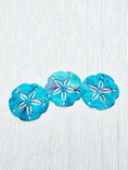 Load image into Gallery viewer, Customizable Sand Dollar Trio Wall Beachy Decoration showcasing bright orange colors and a stylish metallic silver finish for coastal elegance.