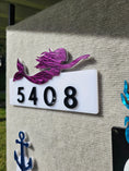 Load image into Gallery viewer, Custom Mermaid 3D Acrylic Address Sign | Coastal Beach House Numbers