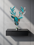 Charger l'image dans la visionneuse de la galerie, Silver Shimmer Handcrafted Resin Wildlife Deer Wall Decor – 15" x 12.5"
