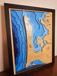Load image into Gallery viewer, ๐ Long Beach Peninsula, Washington | 8-Layer 3D Bathymetric Laser-Cut Wood Map