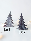 Charger l'image dans la visionneuse de la galerie, Contemporary Resin Pine Tree – Frosted Plum & Snowy Silver Overlay