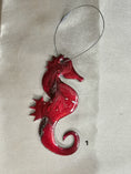 Load image into Gallery viewer, Coastal Seahorse Christmas Resin and Wood Ornament