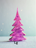 Charger l'image dans la visionneuse de la galerie, Handmade Purples and Fuchsia Resin Wood Christmas Trees Holiday Mantelpiece in XL size 15" by Coastal Elegance Decor.