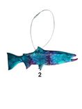 Load image into Gallery viewer, NW Salmon Fish Christmas Resin and Wood Ornament