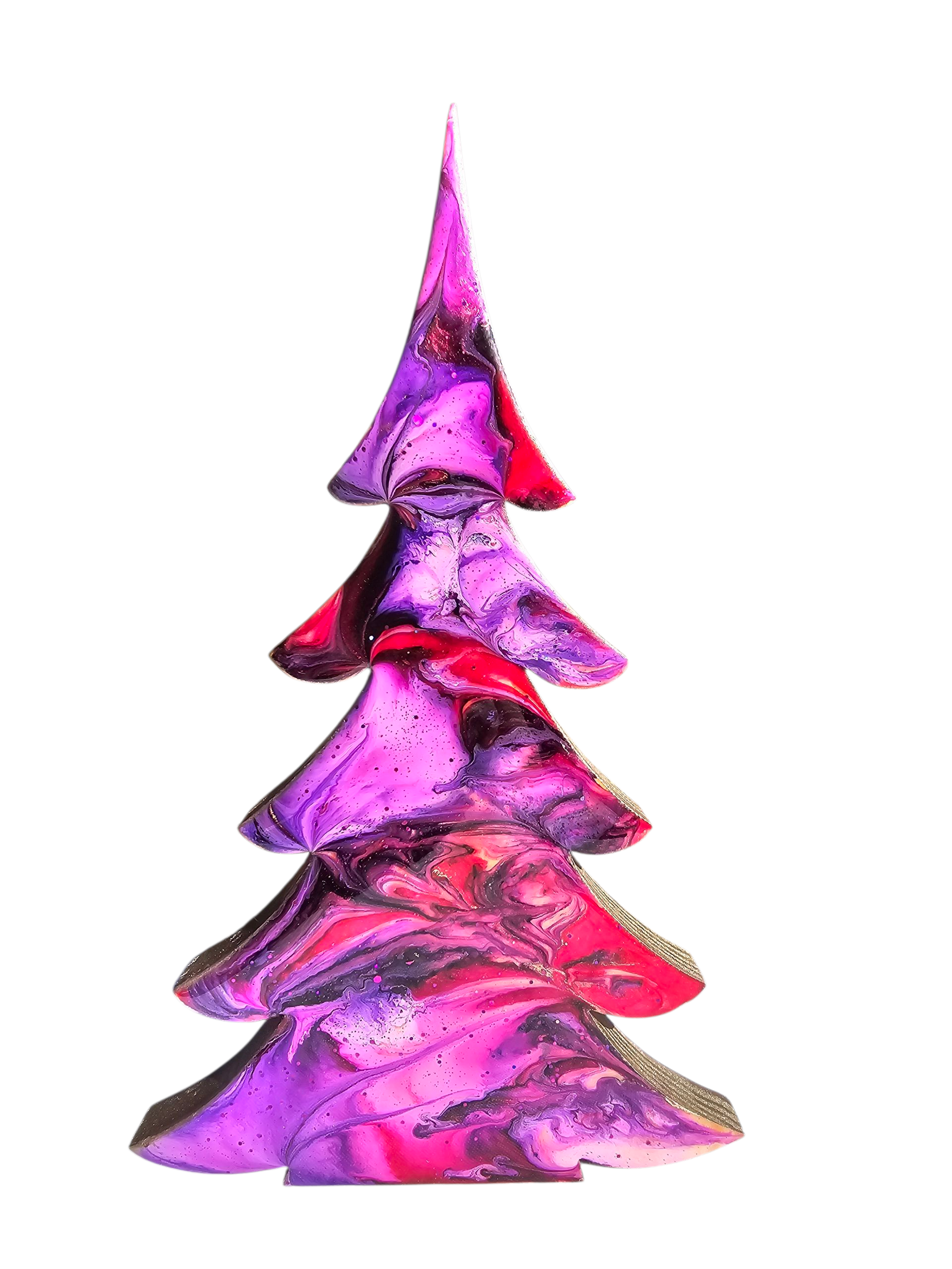 Christmas Trees with Branches Holiday Mantelpiece 3 Sizes Purple & Pink