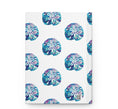 Load image into Gallery viewer, Back cover view of the Beautiful Beachy Sand Dollar All Over Print Hardcover Journal, highlighting the sand dollar print design.