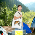 Load image into Gallery viewer, Handmade Bear Print with Faded Fir Trees on Tote Bag (AOP)