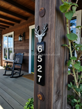 Charger l'image dans la visionneuse de la galerie, Custom Vertical Deer 3D Address Sign | Narrow Modern Lodge House Numbers