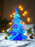 Charger l'image dans la visionneuse de la galerie, Handmade Sapphire Blue Wood Christmas Trees Holiday Shelf Sitter