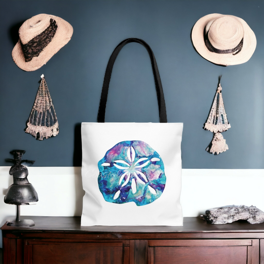 Sand Dollar Original Art Print Tote Bag with Handles (AOP) 3 Sizes