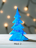 Charger l'image dans la visionneuse de la galerie, Handmade Sapphire Blue Wood Christmas Trees Holiday Shelf Sitter