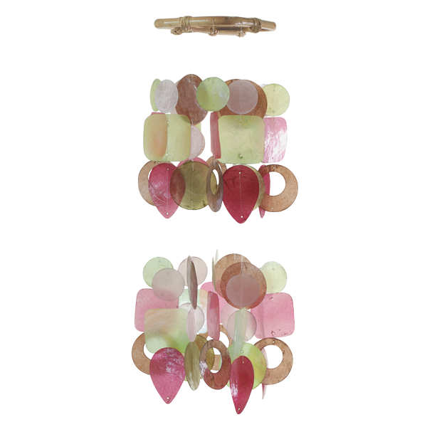 Balizen Fair Trade "Lucy" Small 2-Tiered Capiz Shell Wind Chime