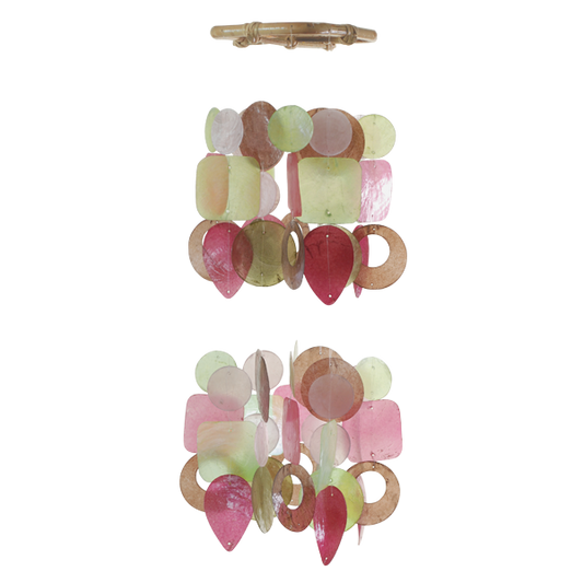Balizen Fair Trade "Lucy" Small 2-Tiered Capiz Shell Wind Chime