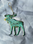 Load image into Gallery viewer, Handmade Boston Terrier Christmas Ornament | Colorful Resin on Wood Design | 3.5" x 2.75"
