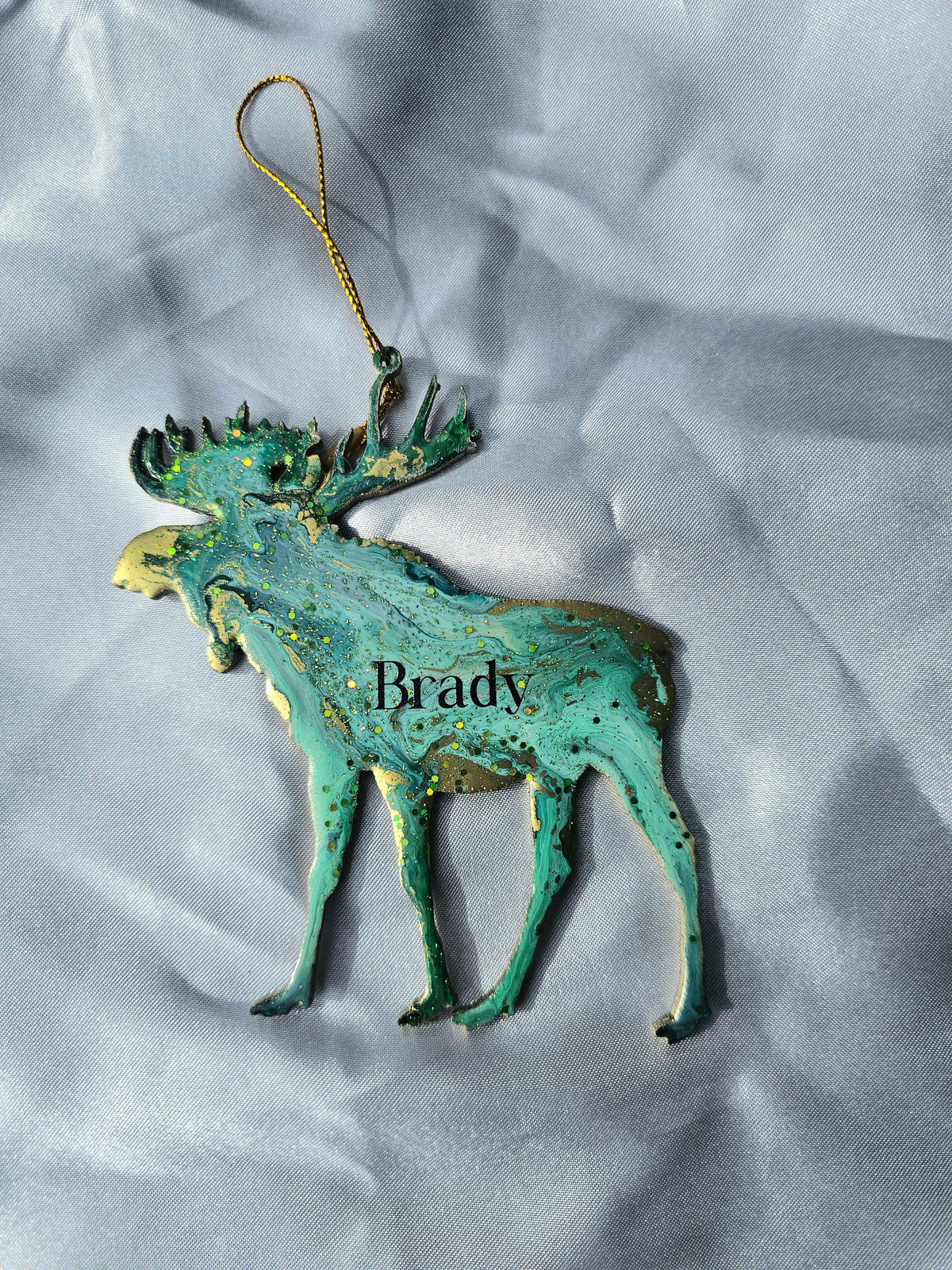 Handmade Boston Terrier Christmas Ornament | Colorful Resin on Wood Design | 3.5" x 2.75"