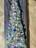 Load image into Gallery viewer, Coastal Crushed Glass Tree on Purple Shou Sugi Ban Wood (16" x 5.5")
