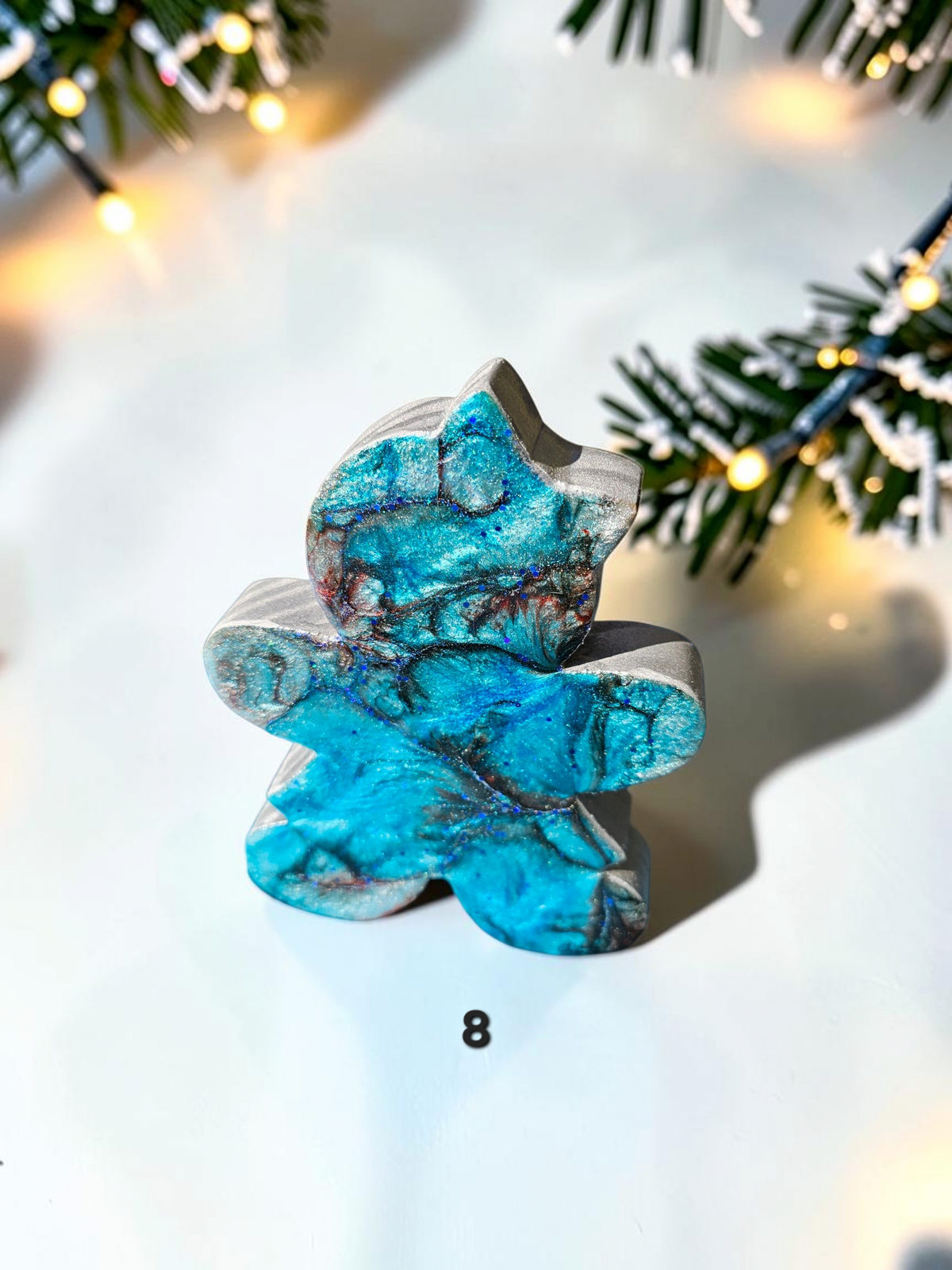 Handmade Chunky Wood and Resin Gingerbread Men and Women Tabletop Decorations