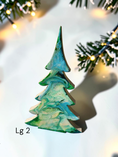 Load image into Gallery viewer, Handmade Teal and Gold Christmas Trees with Branches Holiday Shelf Sitter 3 Sizes
