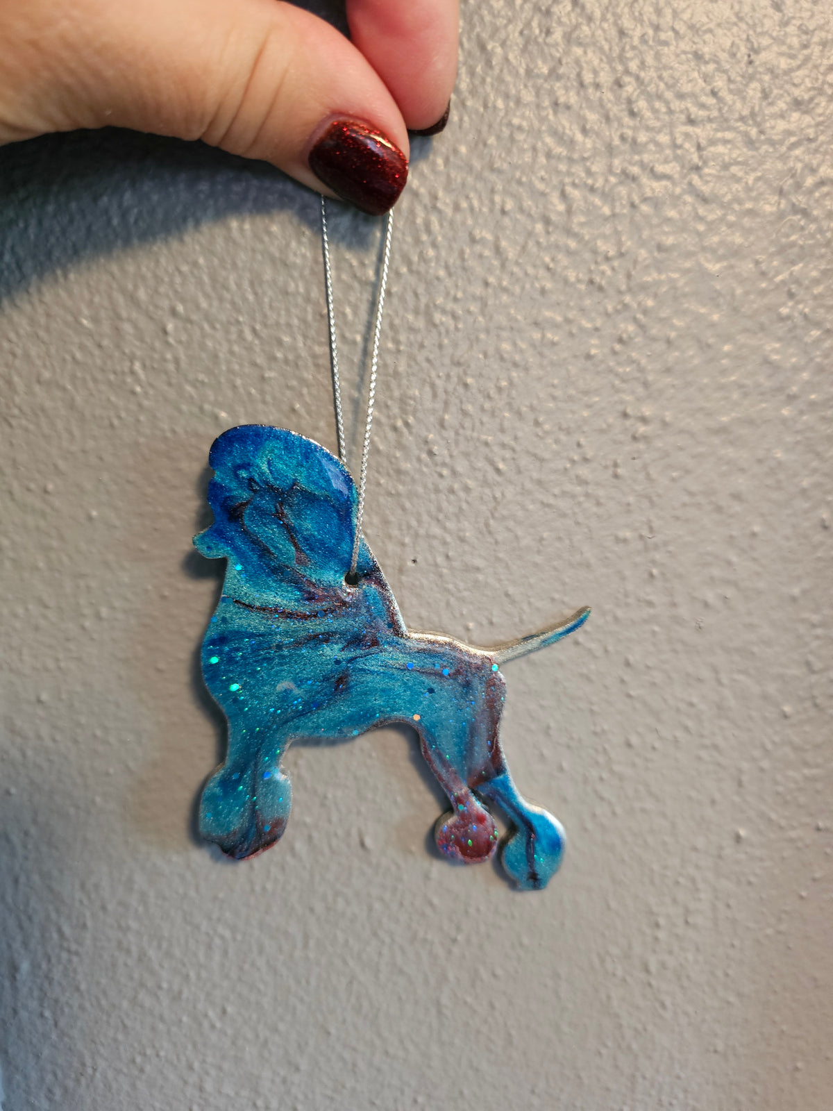 Poodle Dog Resin Christmas Ornaments