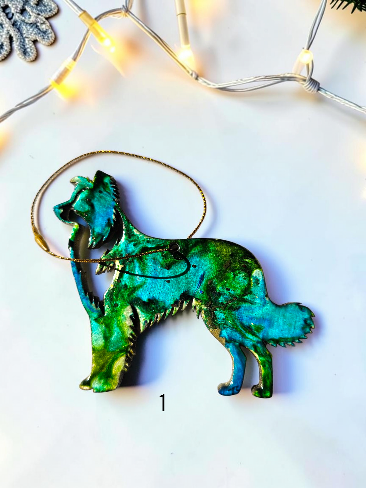 Handmade Personalizable Border Collie Dog Christmas Ornament