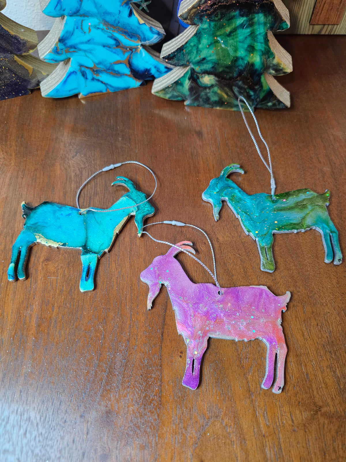 Handmade Barnyard Farm Goat Country Christmas Tree Ornaments