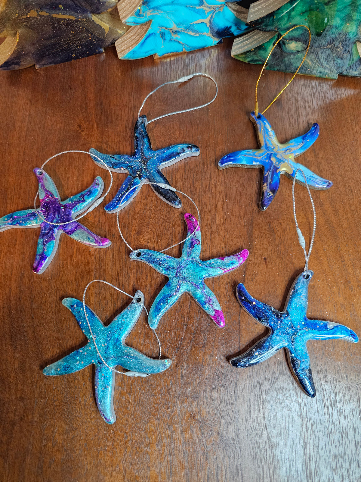 Handmade Starfish Personalized Resin Christmas Ornament
