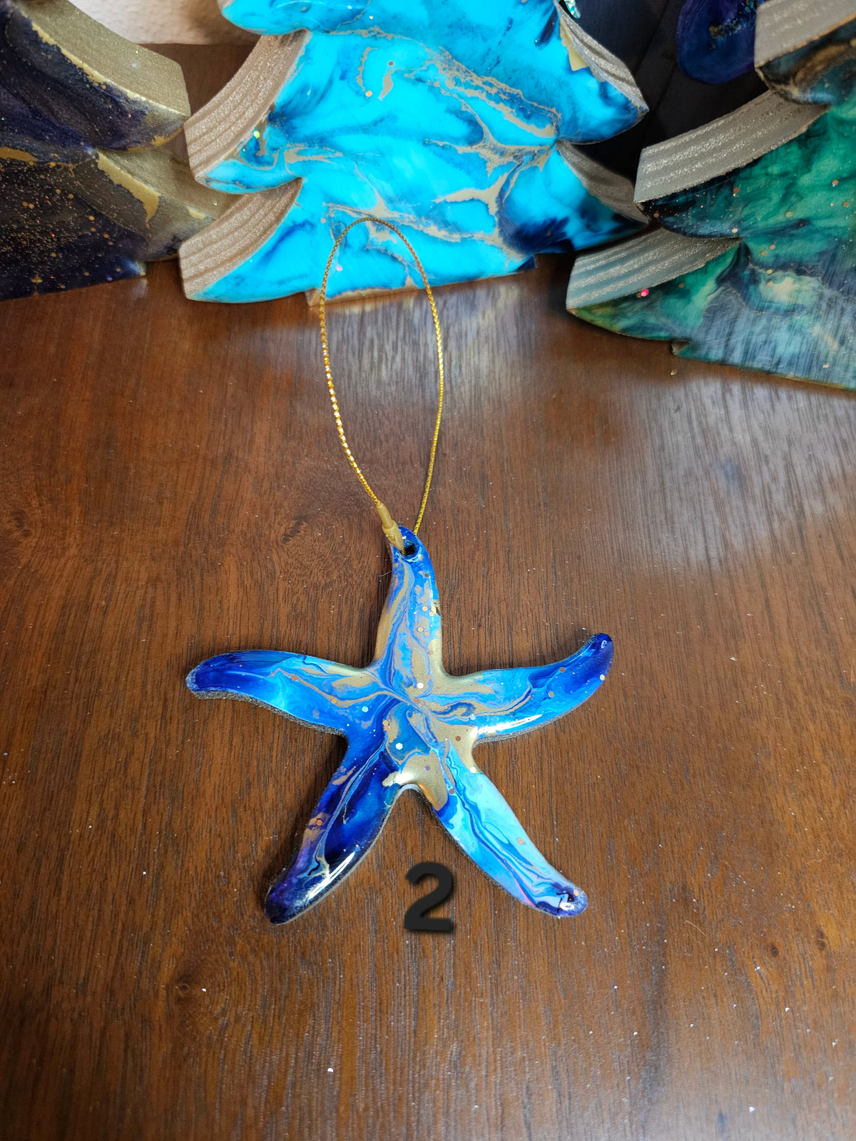 Handmade Starfish Personalized Resin Christmas Ornament