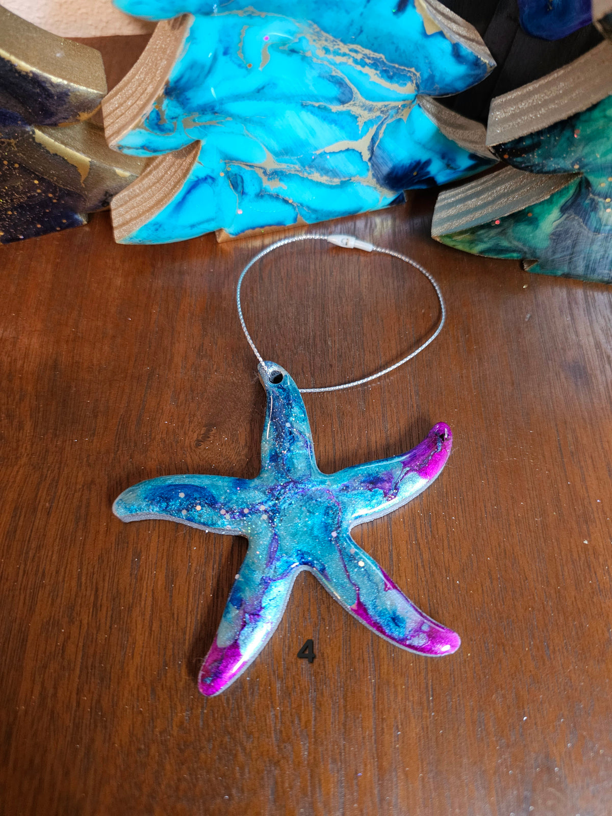Handmade Starfish Personalized Resin Christmas Ornament