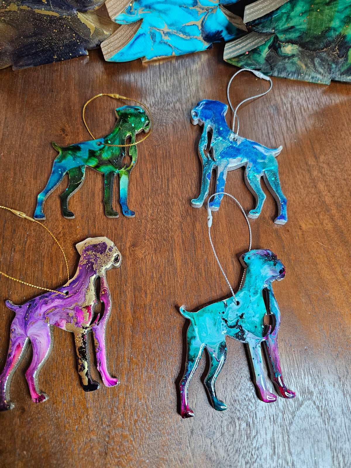 Personalized Boxer Dog Handmade Christmas Ornaments
