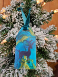 Load image into Gallery viewer, Turquoise Deer Personalizable Original Art Acrylic Gift Tag & Keepsake Ornament | Reusable
