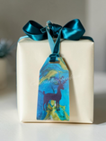 Load image into Gallery viewer, Turquoise Deer Personalizable Original Art Acrylic Gift Tag & Keepsake Ornament | Reusable
