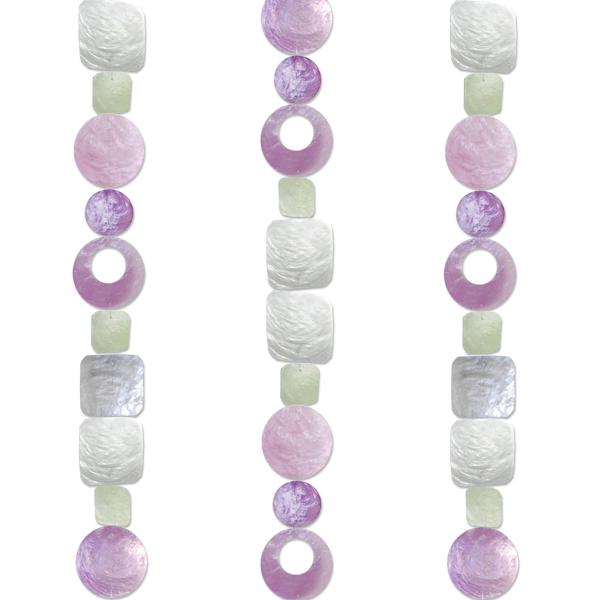 Lilac 72 Inch Pink Capiz Shell Strands for Indoor/Outdoor Wall Decor - Eco-Friendly Chimes