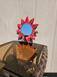 Charger l'image dans la visionneuse de la galerie, Pink Flower Resin On Wood Unique Wall Mirror
