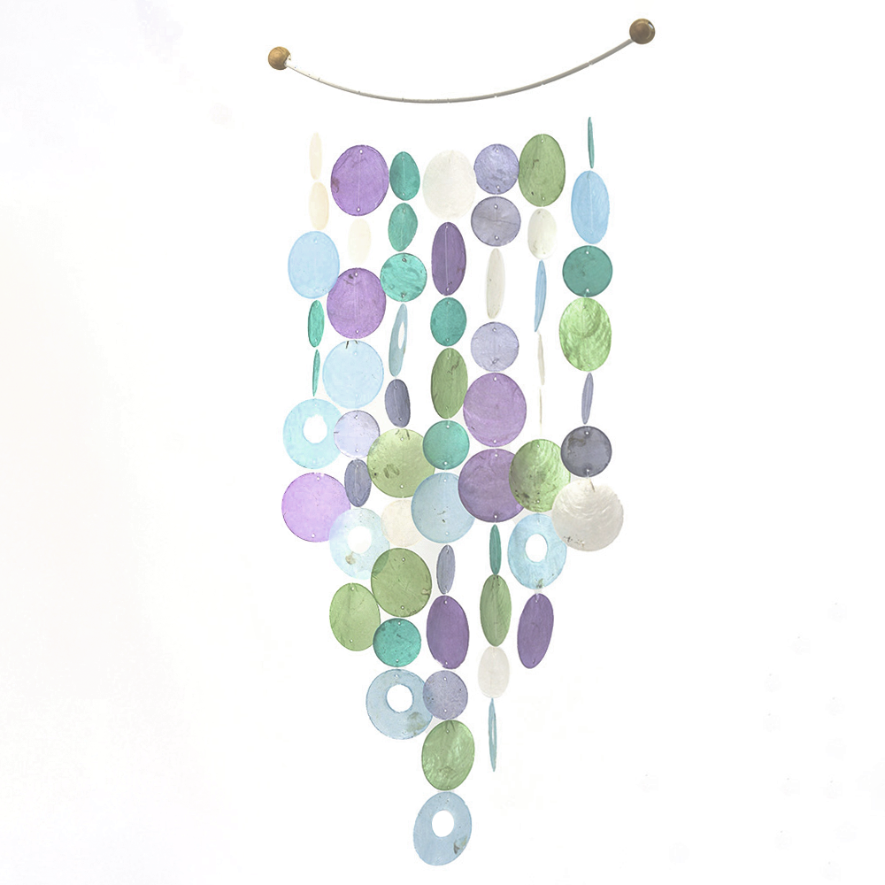 Capiz Shells Inverted Arch Windchimes Decoration Color Wisteria