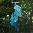 Load image into Gallery viewer, 15" Spiral Turquoise and Blues Capiz  Wind Chimes
