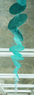 Load image into Gallery viewer, Artisan Ombré Turquoise Capiz Shell Strands | 72" Handmade Bali Wind Chimes

