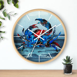 Blue Crab Coastal Printed Art Wall Clock