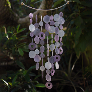 Capiz Shell Inverted Arch Windchimes Decor Lavender