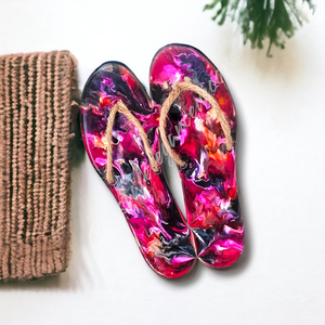 Handcrafted Pair Resin Flip Flops Beach Wall Decorations