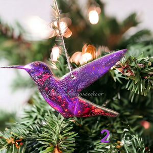 5 Inch Sparkly Hummingbird Christmas Ornaments