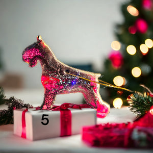 Schnauzer Dog Handmade Christmas Ornaments Resin on Wood