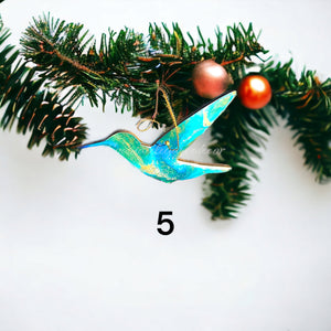 5 Inch Sparkly Hummingbird Christmas Ornaments