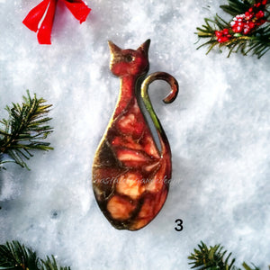 Mid Century Retro Cat Christmas Ornaments