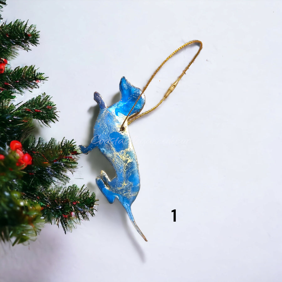 Begging Dachsund Wiener Dog Christmas Ornaments
