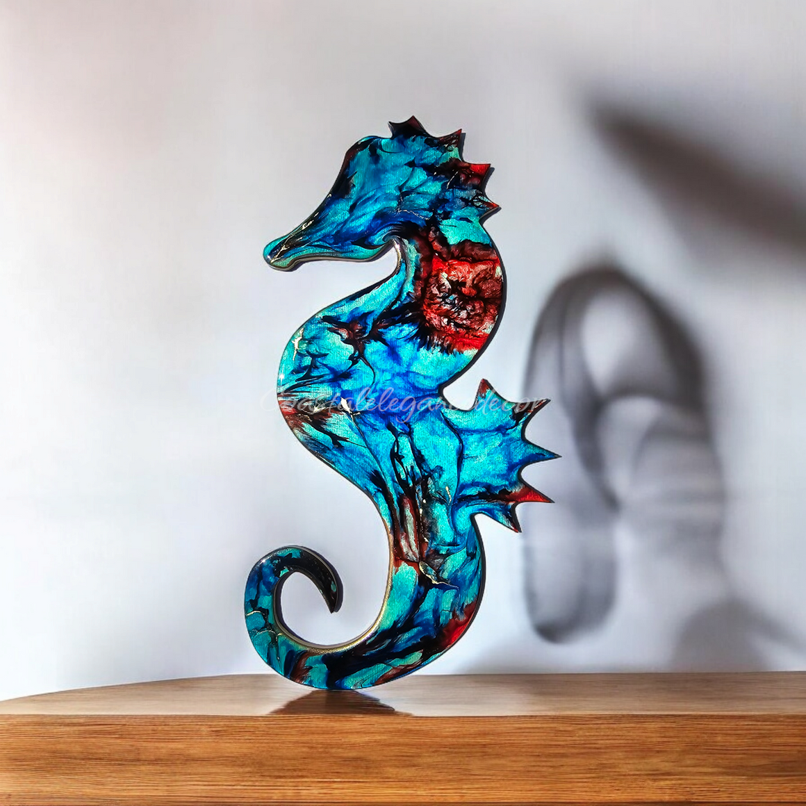 Seahorse Wall Decorations Handcrafted Resin and Wood